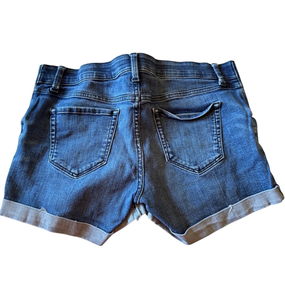 Isabel Maternity by‎ Ingrid & Isabel Blue Denim Midi Shorts Size 4 Cuffed Hem